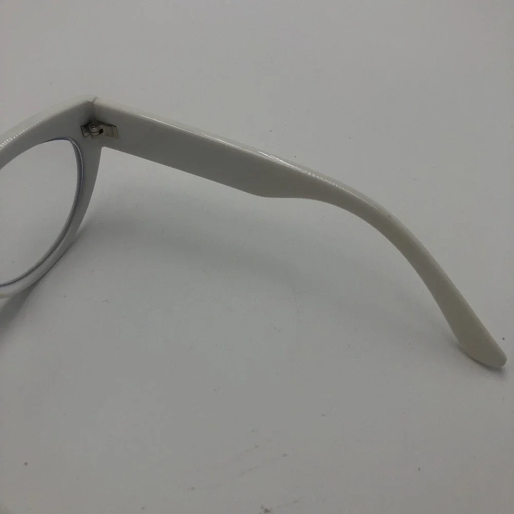 Zenni Optical Women's Eyeglass Frames White Cat Eye Preowned  With Case 50s Look